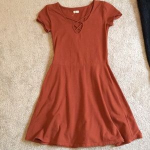 Burnt orange skater dress from hollister